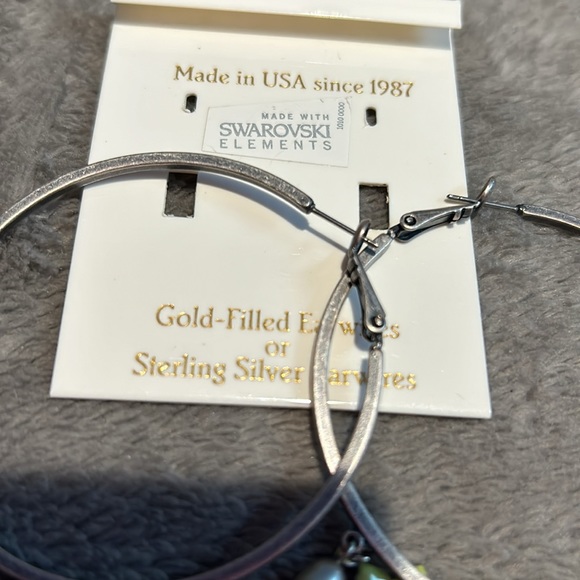 Liz Palacios Hoop Earrings with Enamel & Crystals-Boutique - Picture 5 of 5